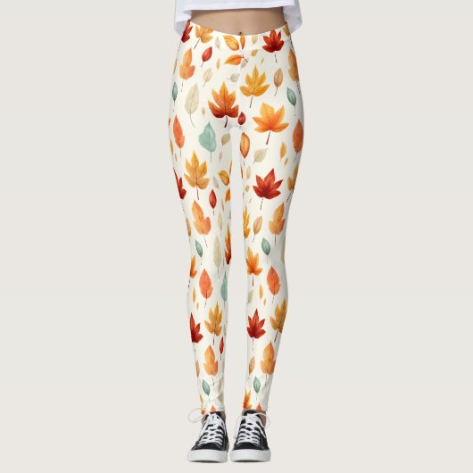 Boho Fall Verlasse Pattern Herbst Schönheit mit St Leggings (Vorderseite)