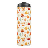 Boho Fall Verlasse Pattern Herbst Schönheit mit St Thermosbecher (Vorderseite)