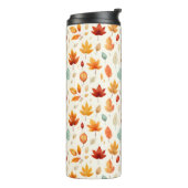 Boho Fall Verlasse Pattern Herbst Schönheit mit St Thermosbecher (Nach links gedreht)