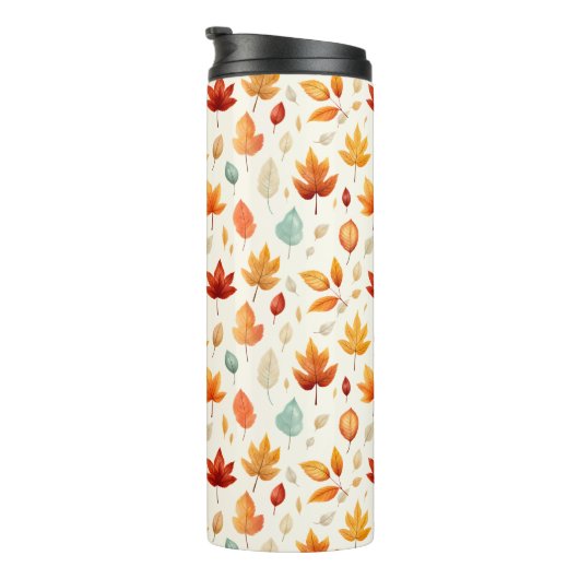 Boho Fall Verlasse Pattern Herbst Schönheit mit St Thermosbecher (Nach rechts gedreht)