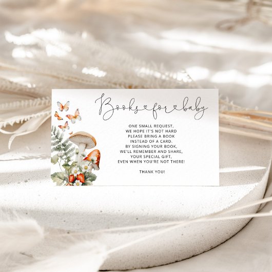 Boho Fall Wald Pilze Bücher für Baby Ticket Begleitkarte
