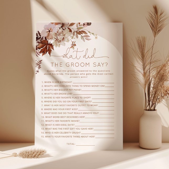 Boho Fall Was hat der Bräutigam gesagt Bridal Spie (Von Creator hochgeladen)