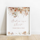 Boho Fall Wasserfarbe Blumenbabys sind ein süßes Z Poster