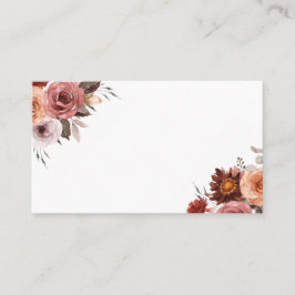 Boho Fall Watercolor Floral Bouquet Wedding Platzkarte