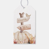 Boho Fall White Pumpkin Vielen Dank Geschenkanhänger (Vorderseite)
