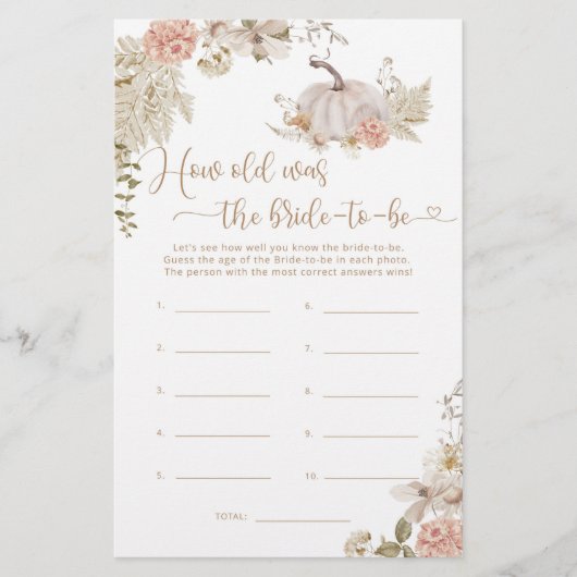 Boho Fall Wie alt war die Braut zu sein (Vorderseite)