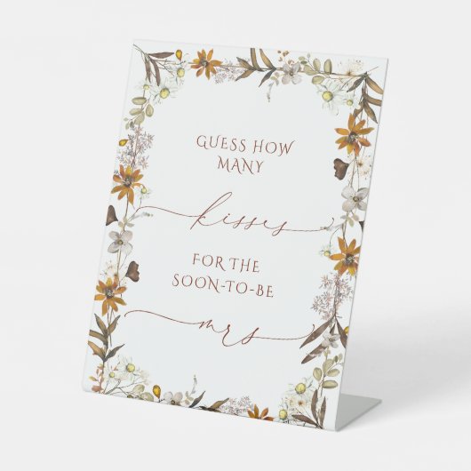 Boho Fall Wie viele Kisses Brautparty Poster Sockelschild (Vorderseite)