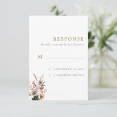 Boho Fall Wild Blume - Vertikale Hochzeit RSVP Karte (Stehend Vorderseite)