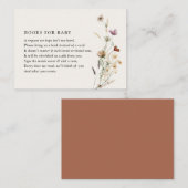 Boho Fall Wildblume Babydusche Bücher für Baby Begleitkarte (Vorne/Hinten)