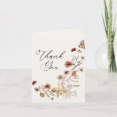 Boho Fall Wildblume Babydusche Dankeskarte (Vorderseite)