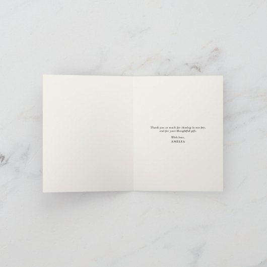 Boho Fall Wildblume Babydusche Dankeskarte (Innenseite)