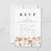 Boho Fall Wildblume Blumenmehlwahl RSVP Karte (Vorderseite)