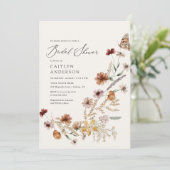 Boho Fall Wildblume Brautparty Einladung (Stehend Vorderseite)