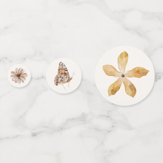 Boho Fall Wildblume Brautparty Konfetti (Rückseiten)