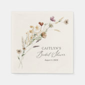 Boho Fall Wildblume Brautparty Serviette (Vorderseite)