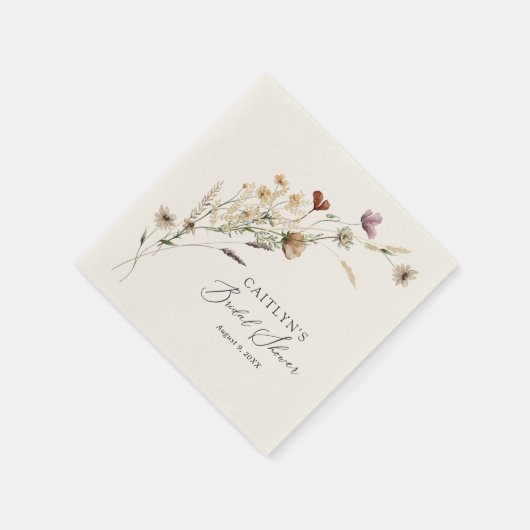 Boho Fall Wildblume Brautparty Serviette (Ecke)