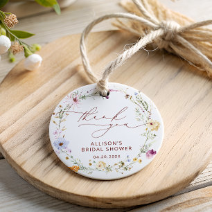 Boho Fall Wildblume Brautparty Vielen Dank Geschenkanhänger