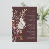 Boho Fall Wildblume Brown Wedding Begleitkarte (Stehend Vorderseite)