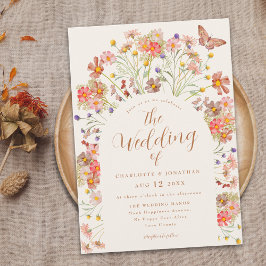Boho Fall Wildblume Butterfly Floral Wedding Einladung