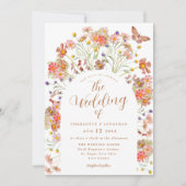 Boho Fall Wildblume Butterfly Floral Wedding Einladung (Vorderseite)