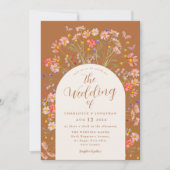 Boho Fall Wildblume Butterfly Wedding Einladung (Vorderseite)