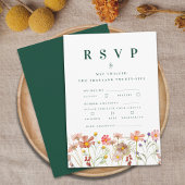 Boho Fall Wildblume Essenszeiten RSVP Karte