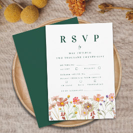 Boho Fall Wildblume Essenszeiten RSVP Karte