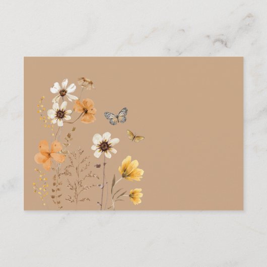 Boho Fall Wildblume Fairy Diaper Raffle Begleitkarte (Rückseite)