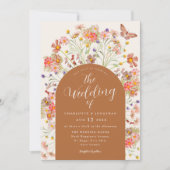 Boho Fall Wildblume Floral Butterfly Hochzeit Einladung (Vorderseite)