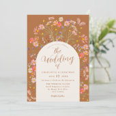 Boho Fall Wildblume Floral Butterfly Hochzeit Einladung (Stehend Vorderseite)