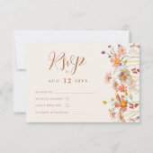 Boho Fall Wildblume Floral Wedding RSVP Karte (Vorderseite)