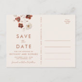 Boho Fall Wildblume Hochzeit speichern das Datum Postkarte (Rückseite)