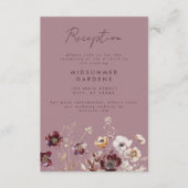 Boho Fall Wildblume Hochzeitsempfang Begleitkarte (Vorderseite)