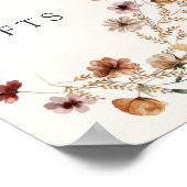 Boho Fall Wildblume Hochzeitskarten und Geschenkze Poster (Ecke)