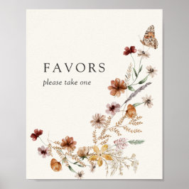 Boho Fall Wildblume Kinderdusche bevorzugt Schild