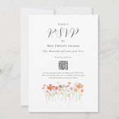 Boho Fall Wildblume QR Code Einladung (Rückseite)