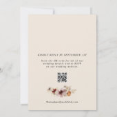 Boho Fall Wildblume QR Code UAWG Wedding Einladung (Rückseite)