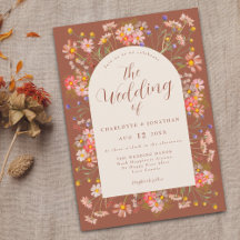 Boho Fall Wildblume Terracotta Beige Hochzeit