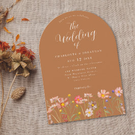 Boho Fall Wildblume Terracotta Wedding Einladung