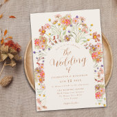 Boho Fall Wildblume Terracotta Wedding Einladung