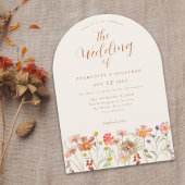Boho Fall Wildblume Terracotta Wedding Einladung