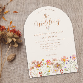 Boho Fall Wildblume Terracotta Wedding Einladung