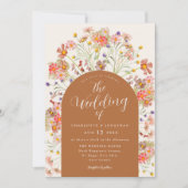 Boho Fall Wildblume Terracotta Wedding Einladung (Vorderseite)