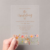 Boho Fall Wildblume Wedding Acryleinladungen (Insitu (Handheld))