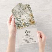 Boho Fall Wildblume Wedding All In One Einladung (Abreißen)