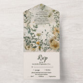 Boho Fall Wildblume Wedding All In One Einladung (Innen Boden)