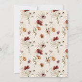 Boho Fall Wildblume Wedding Einladung (Rückseite)