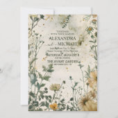 Boho Fall Wildblume Wedding Einladung (Vorderseite)