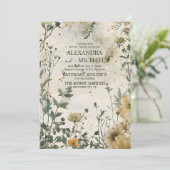 Boho Fall Wildblume Wedding Einladung (Stehend Vorderseite)