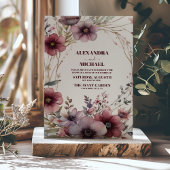Boho Fall Wildblume Wedding Einladung